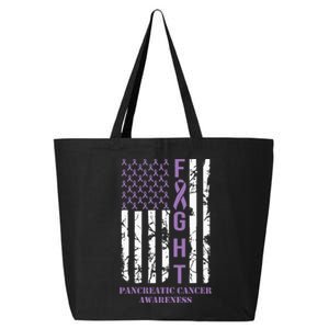 Fight Flag Purple Ribbon Support Pancreatic Cancer Awareness 25L Jumbo Tote