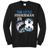 Funny Fishing Party 8 Year Old Birthday Fisherman 8th Fisher Sweatshirt