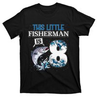 Funny Fishing Party 8 Year Old Birthday Fisherman 8th Fisher T-Shirt