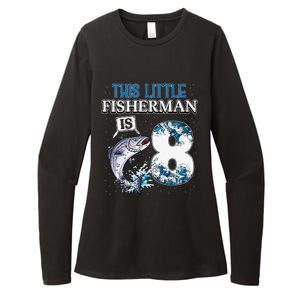 Funny Fishing Party 8 Year Old Birthday Fisherman 8th Fisher Womens CVC Long Sleeve Shirt