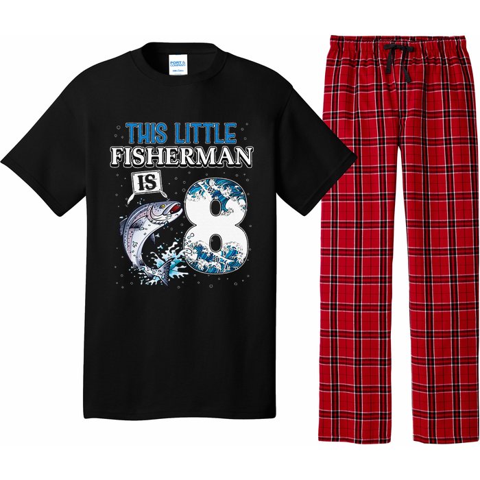 Funny Fishing Party 8 Year Old Birthday Fisherman 8th Fisher Pajama Set