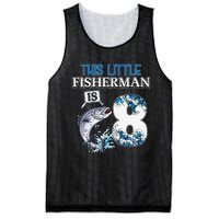 Funny Fishing Party 8 Year Old Birthday Fisherman 8th Fisher Mesh Reversible Basketball Jersey Tank