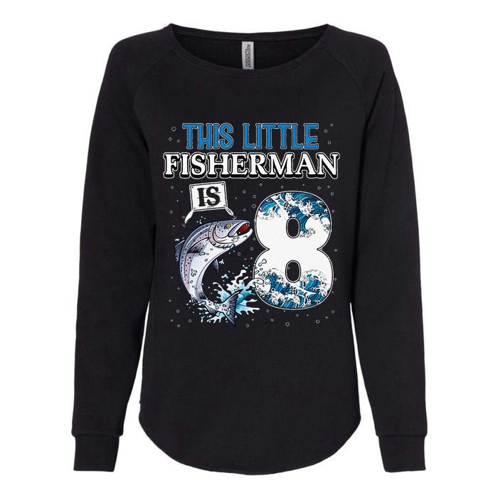 Funny Fishing Party 8 Year Old Birthday Fisherman 8th Fisher Womens California Wash Sweatshirt