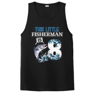 Funny Fishing Party 8 Year Old Birthday Fisherman 8th Fisher PosiCharge Competitor Tank