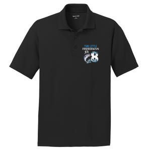 Funny Fishing Party 8 Year Old Birthday Fisherman 8th Fisher PosiCharge RacerMesh Polo