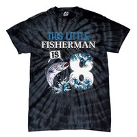 Funny Fishing Party 8 Year Old Birthday Fisherman 8th Fisher Tie-Dye T-Shirt