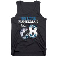 Funny Fishing Party 8 Year Old Birthday Fisherman 8th Fisher Tank Top