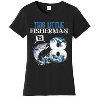 Funny Fishing Party 8 Year Old Birthday Fisherman 8th Fisher Women's T-Shirt