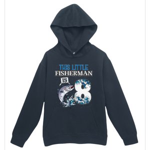 Funny Fishing Party 8 Year Old Birthday Fisherman 8th Fisher Urban Pullover Hoodie