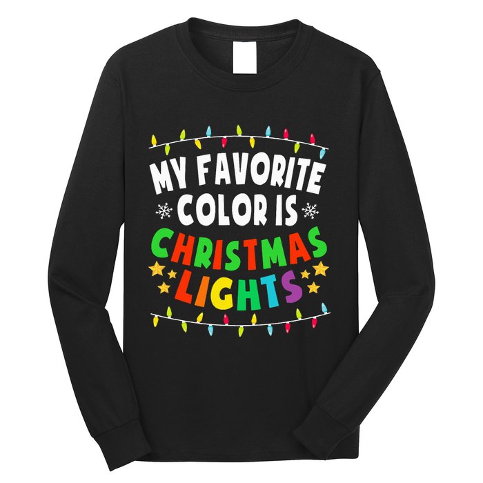 Festive Family Pajamas Celebrate with Christmas Lights Long Sleeve Shirt