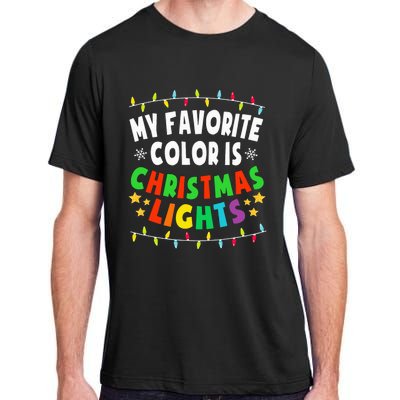 Festive Family Pajamas Celebrate with Christmas Lights Adult ChromaSoft Performance T-Shirt