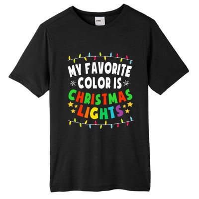 Festive Family Pajamas Celebrate with Christmas Lights Tall Fusion ChromaSoft Performance T-Shirt