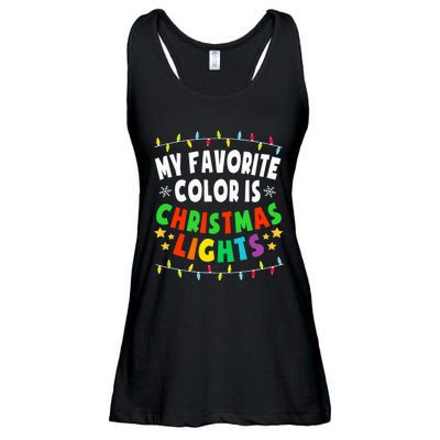 Festive Family Pajamas Celebrate with Christmas Lights Ladies Essential Flowy Tank