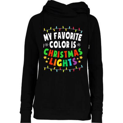 Festive Family Pajamas Celebrate with Christmas Lights Womens Funnel Neck Pullover Hood