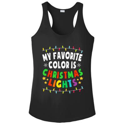 Festive Family Pajamas Celebrate with Christmas Lights Ladies PosiCharge Competitor Racerback Tank