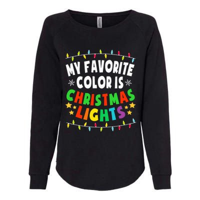 Festive Family Pajamas Celebrate with Christmas Lights Womens California Wash Sweatshirt