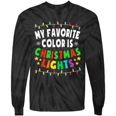 Festive Family Pajamas Celebrate with Christmas Lights Tie-Dye Long Sleeve Shirt