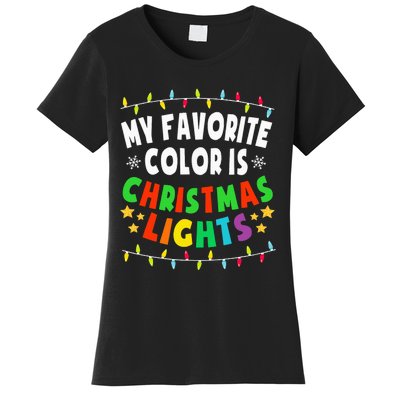 Festive Family Pajamas Celebrate with Christmas Lights Women's T-Shirt