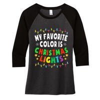 Festive Family Pajamas Celebrate with Christmas Lights Women's Tri-Blend 3/4-Sleeve Raglan Shirt