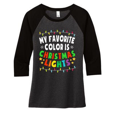 Festive Family Pajamas Celebrate with Christmas Lights Women's Tri-Blend 3/4-Sleeve Raglan Shirt