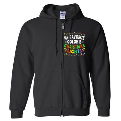 Festive Family Pajamas Celebrate with Christmas Lights Full Zip Hoodie