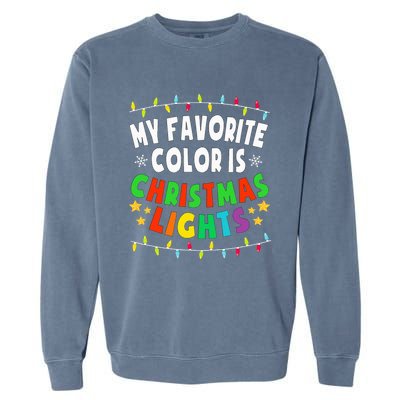 Festive Family Pajamas Celebrate with Christmas Lights Garment-Dyed Sweatshirt