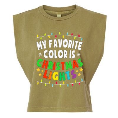 Festive Family Pajamas Celebrate with Christmas Lights Garment-Dyed Women's Muscle Tee