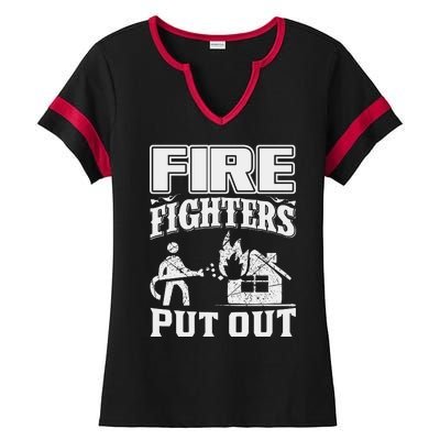 Fire Firefighters Put Out Ladies Halftime Notch Neck Tee