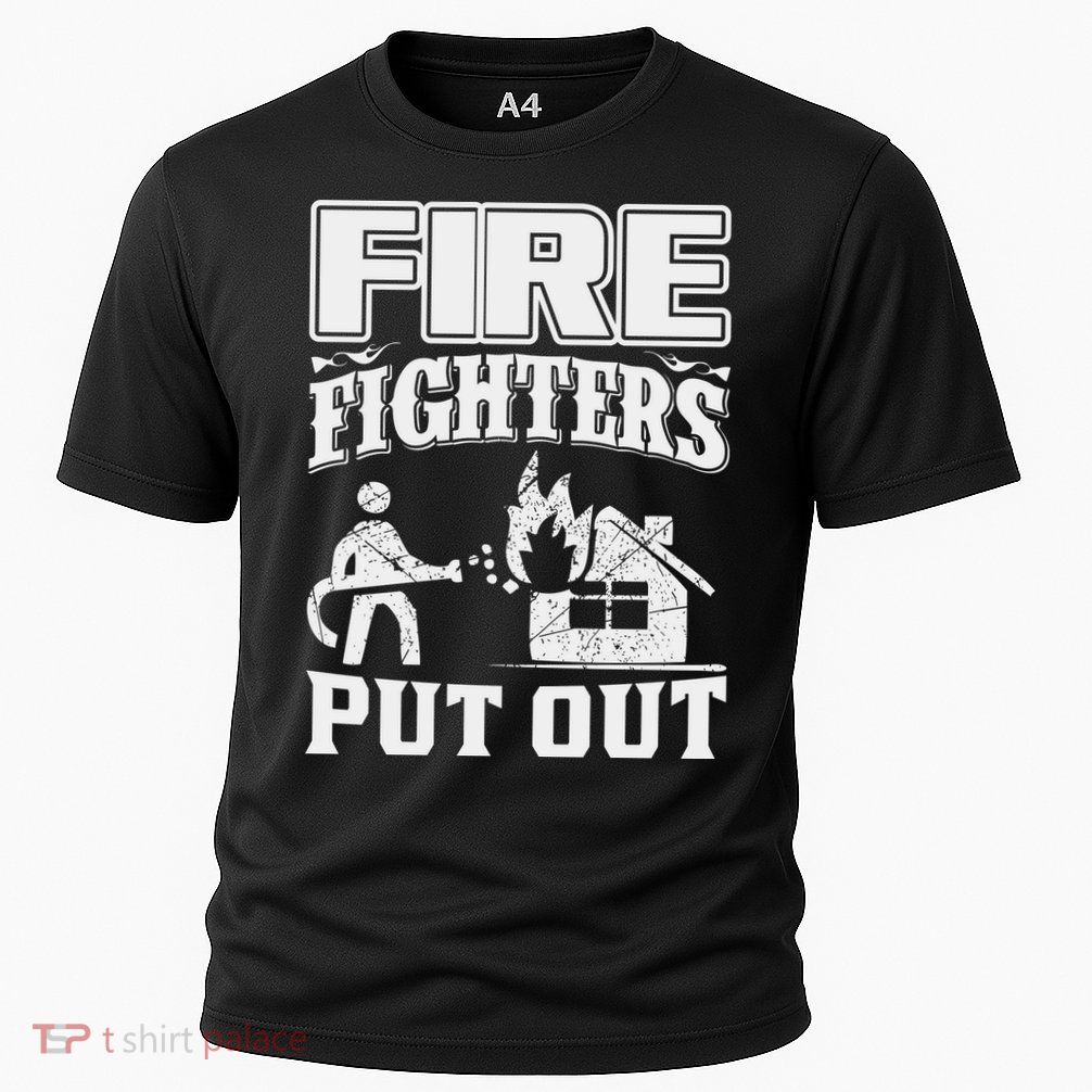 Fire Firefighters Put Out Cooling Performance Crew T-Shirt
