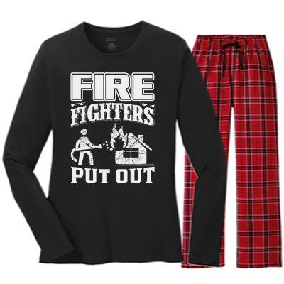 Fire Firefighters Put Out Women's Long Sleeve Flannel Pajama Set 