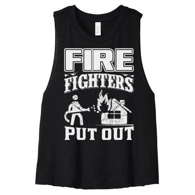 Fire Firefighters Put Out Women's Racerback Cropped Tank