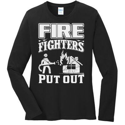 Fire Firefighters Put Out Ladies Long Sleeve Shirt