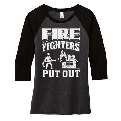 Fire Firefighters Put Out Women's Tri-Blend 3/4-Sleeve Raglan Shirt