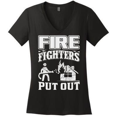 Fire Firefighters Put Out Women's V-Neck T-Shirt