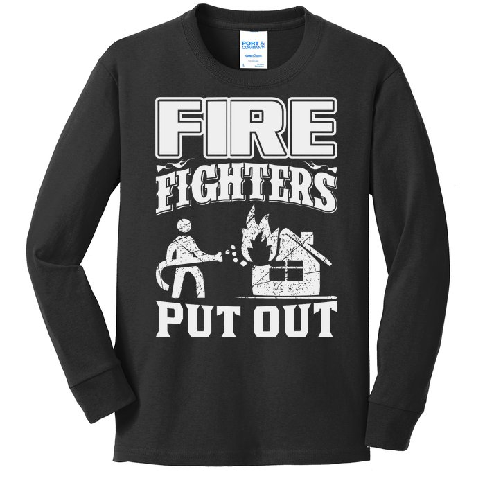 Fire Firefighters Put Out Kids Long Sleeve Shirt