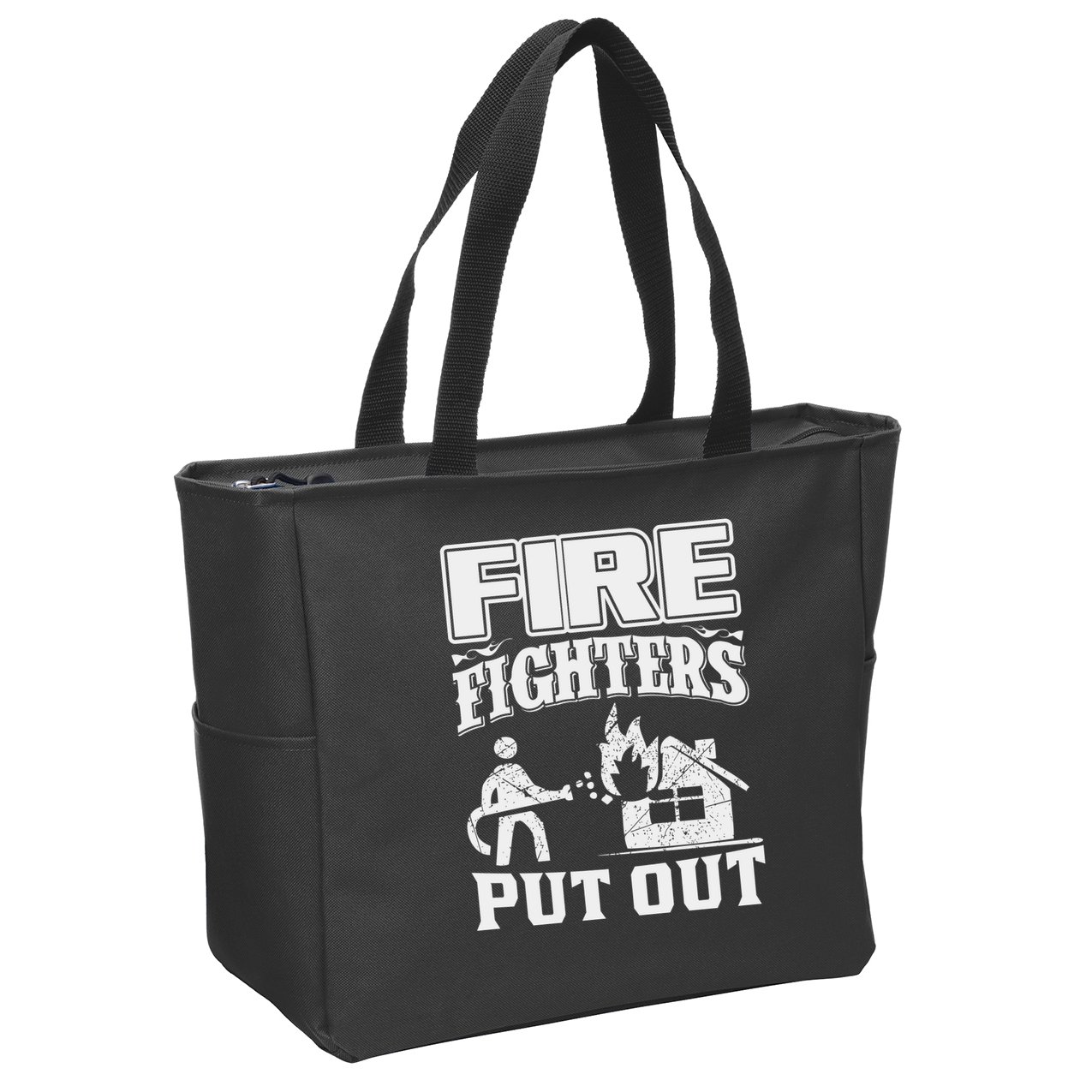 Fire Firefighters Put Out Zip Tote Bag