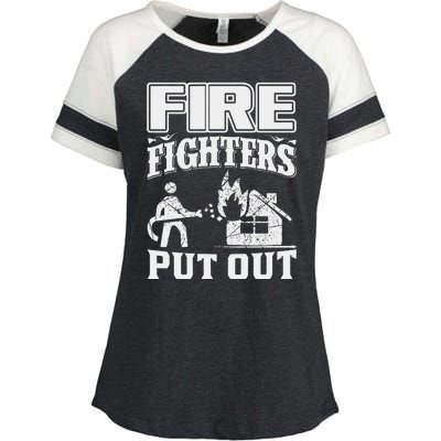 Fire Firefighters Put Out Enza Ladies Jersey Colorblock Tee