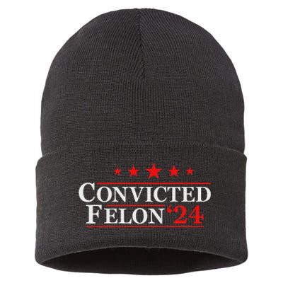 Felon24 Funny Pro Trump 2024 Campaign Sustainable Knit Beanie