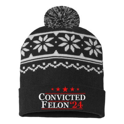 Felon24 Funny Pro Trump 2024 Campaign USA-Made Snowflake Beanie