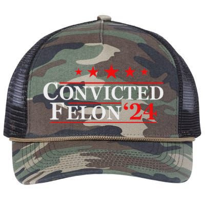 Felon24 Funny Pro Trump 2024 Campaign Retro Rope Trucker Hat Cap