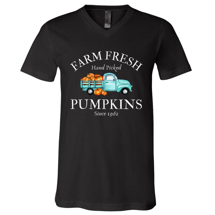 Farm Fresh Pumpkins V-Neck T-Shirt