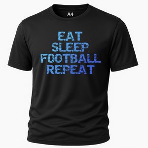 Funny Football Player Gift Eat Sleep Football Repeat Gift Cooling Performance Crew T-Shirt