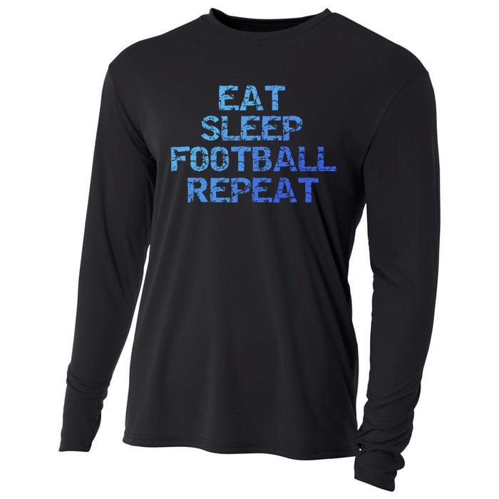 Funny Football Player Gift Eat Sleep Football Repeat Gift Cooling Performance Long Sleeve Crew