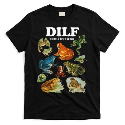 Funny Frog Pun Dude I Love Frog Dilf Cottagecore Aesthetic T-Shirt