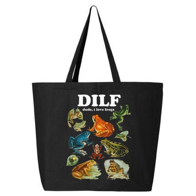 Funny Frog Pun Dude I Love Frog Dilf Cottagecore Aesthetic 25L Jumbo Tote
