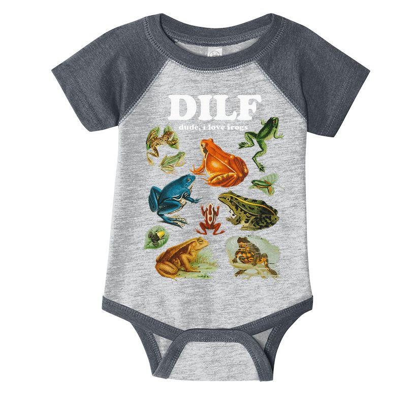 Funny Frog Pun Dude I Love Frog Dilf Cottagecore Aesthetic Infant Baby Jersey Bodysuit