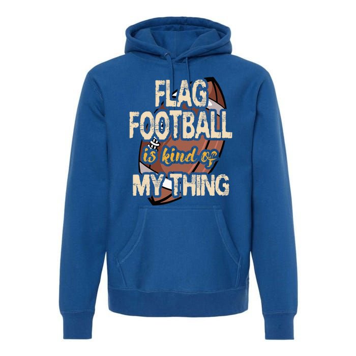 Flag Football Player Ball Carrier Sport Game Athletes Premium Hoodie