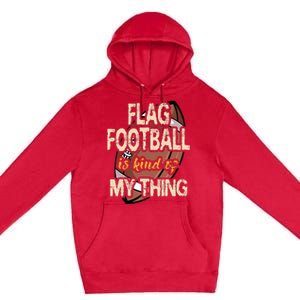 Flag Football Player Ball Carrier Sport Game Athletes Premium Pullover Hoodie