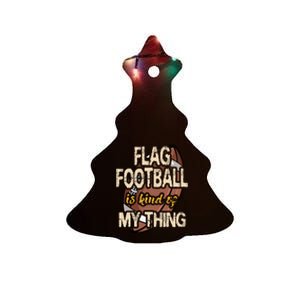 Flag Football Player Ball Carrier Sport Game Athletes Ceramic Tree Ornament