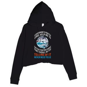 Funny FishermanS Prayer Lord Help Me To Catch Fish Christia Crop Fleece Hoodie